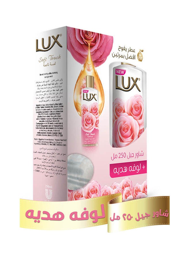 لوكس شاور جيل - رائحة ورد - 250 مللي + لوفة هدية