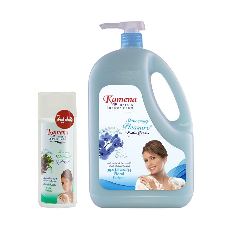 كامينا شاور جيل بالزهور 2 لتر + شاور جيل 200 مل