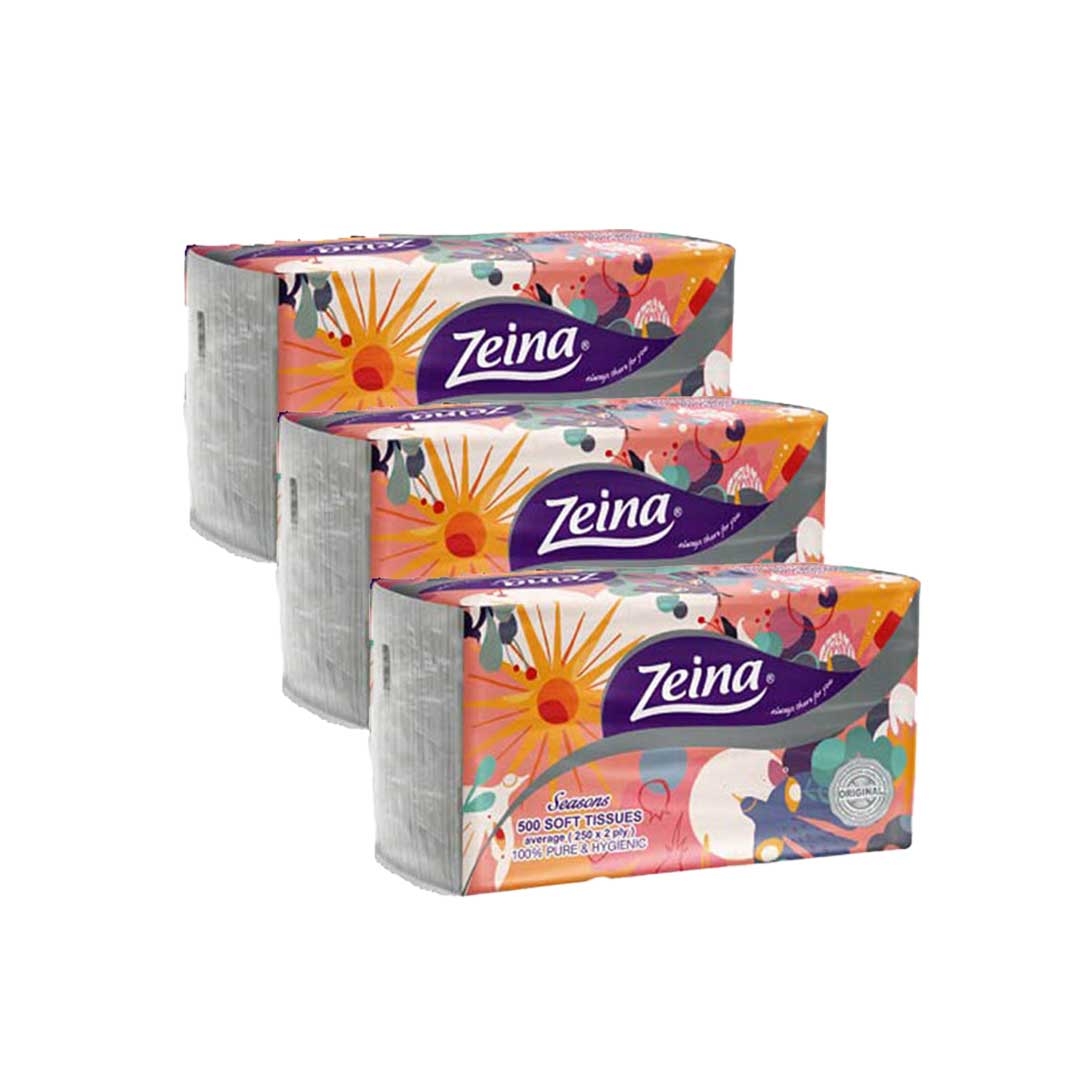 زينة مجموعة مناديل سحب سيزونز - 500 منديل - 3 قطع