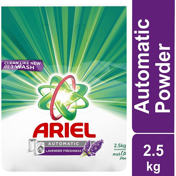 اريال مسحوق غسيل اوتوماتيك باللافندر - 2.5 كجم + 400جرام