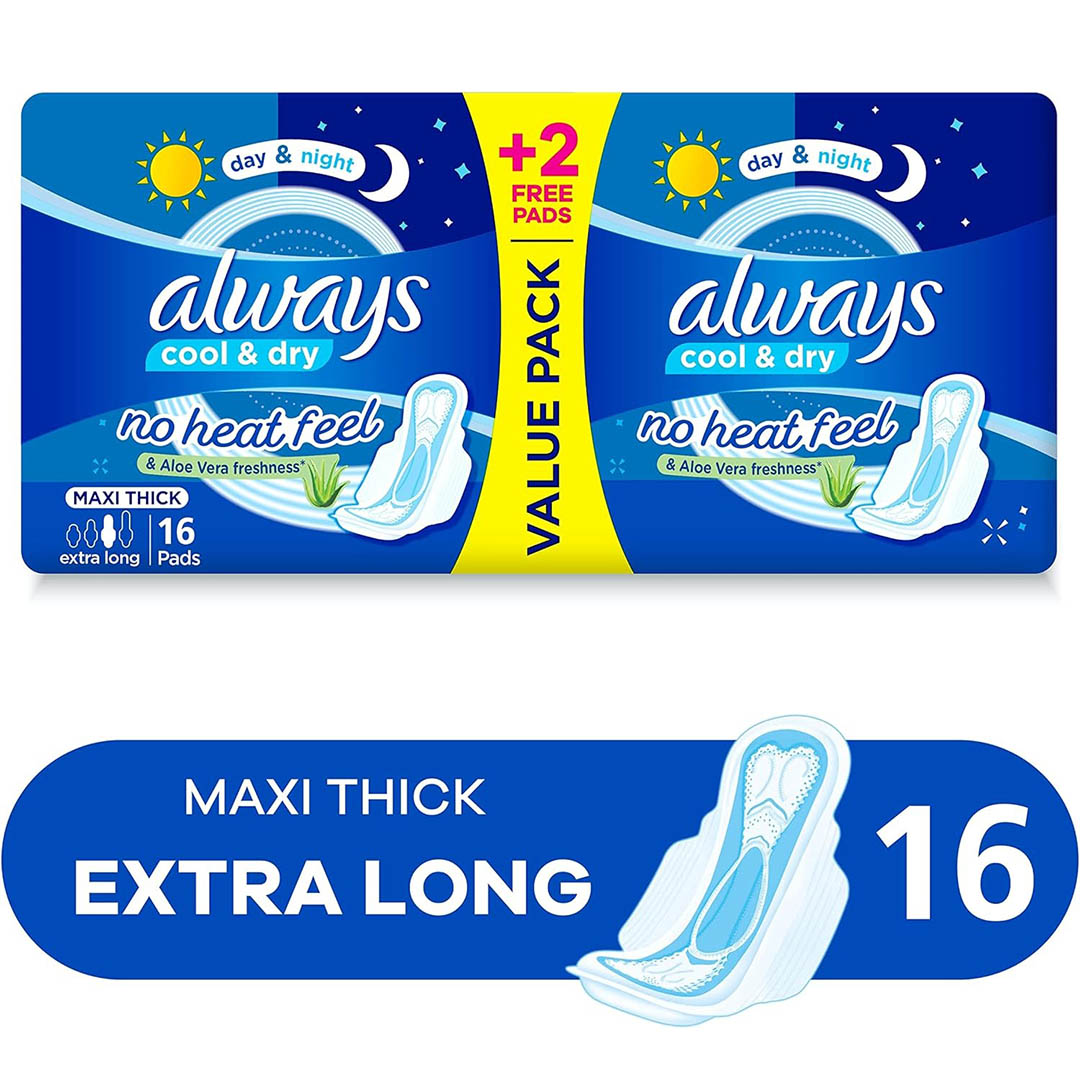 أولويز فوط صحية دبل طويل جدا - 16 قطعة