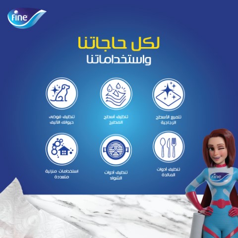 فاين مناديل مطبخ - 6 بكرة