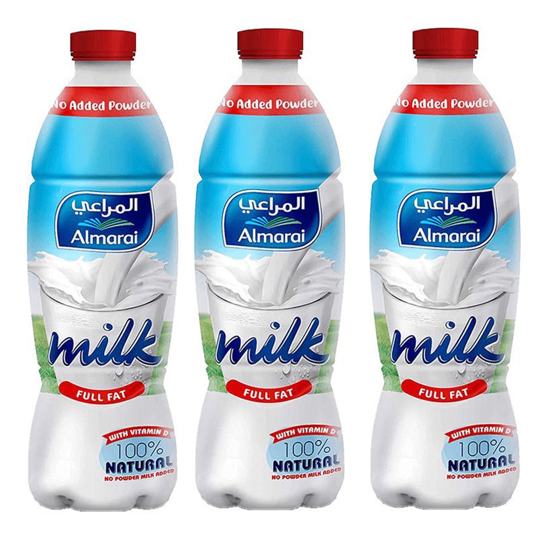 المراعي لبن كامل الدسم - 1 لتر - 3 قطع