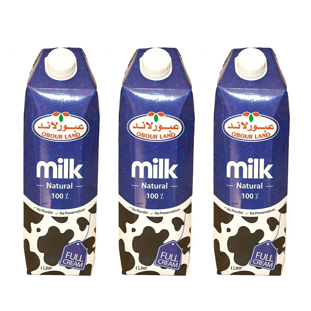 عبور لاند لبن كامل الدسم - 3 قطع - 1 لتر