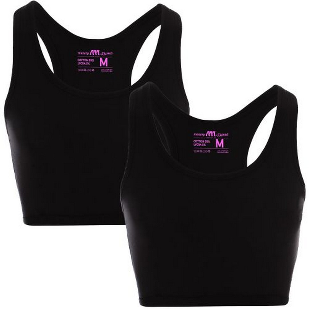 ميسيري توب حريمي رياضي مسيري - 2 قطعة أسود