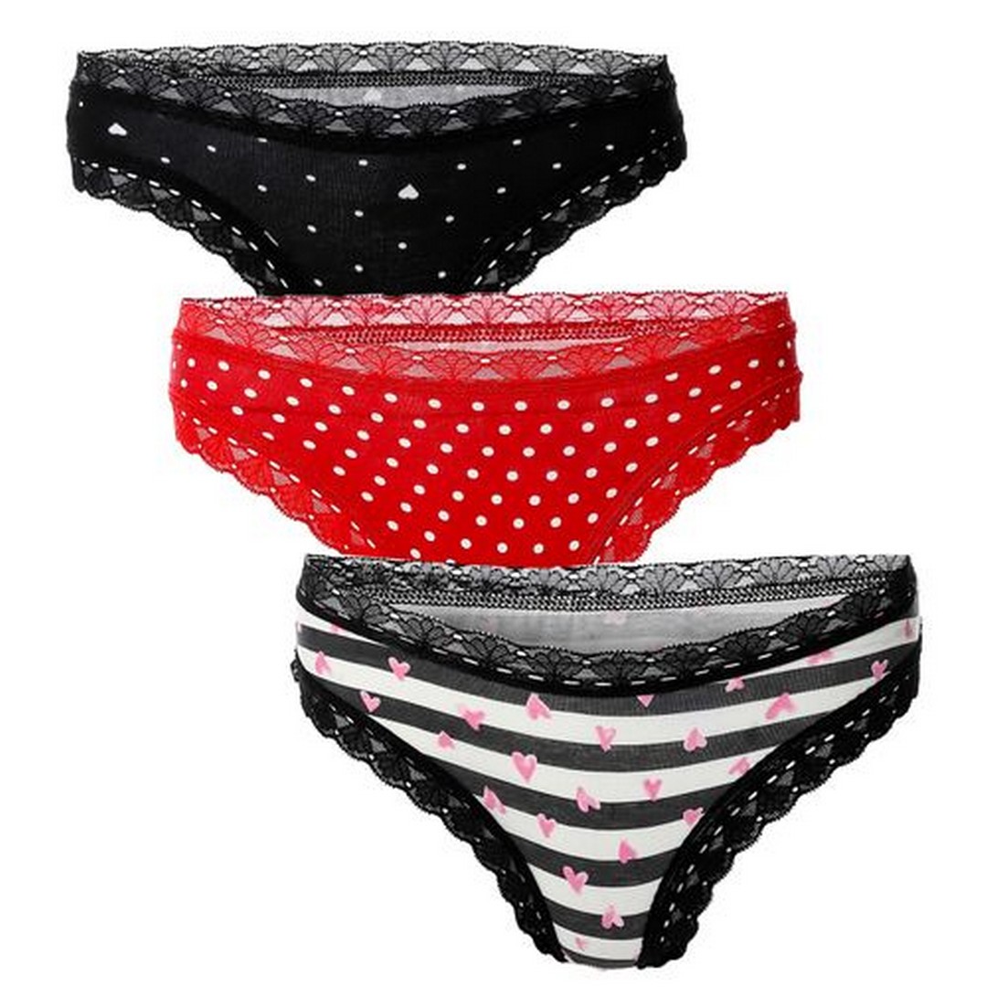 ميسيري أندروير حريمي قطن رفيع منقوش - 3 قطع