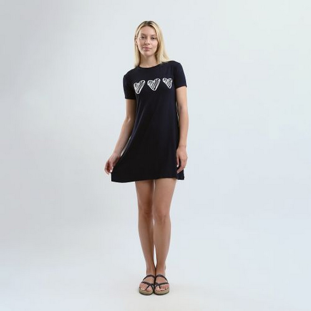 ميسيري قميص نوم مسيري أكمام قصيرة مطبوع - أسود