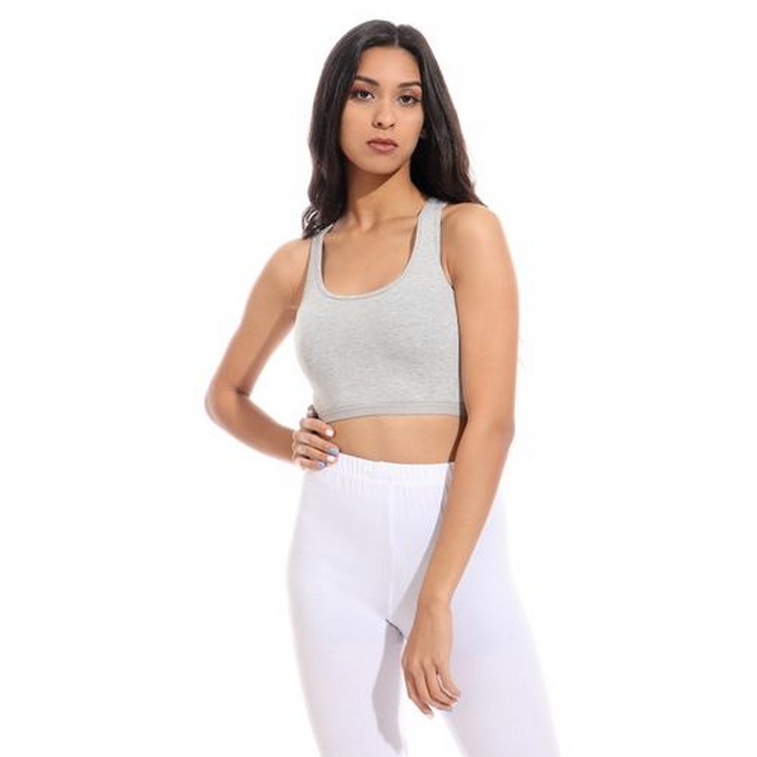 ميسيري توب حريمي رياضي مسيري قطن - رمادي