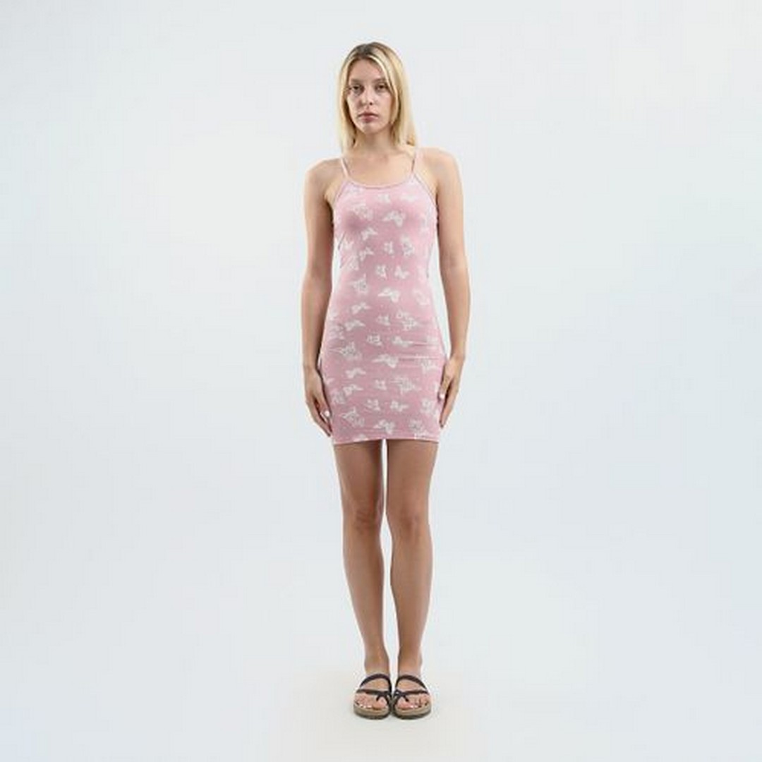 ميسيري قميص نوم حريمي منقوش حمالة رفيعة - بينك