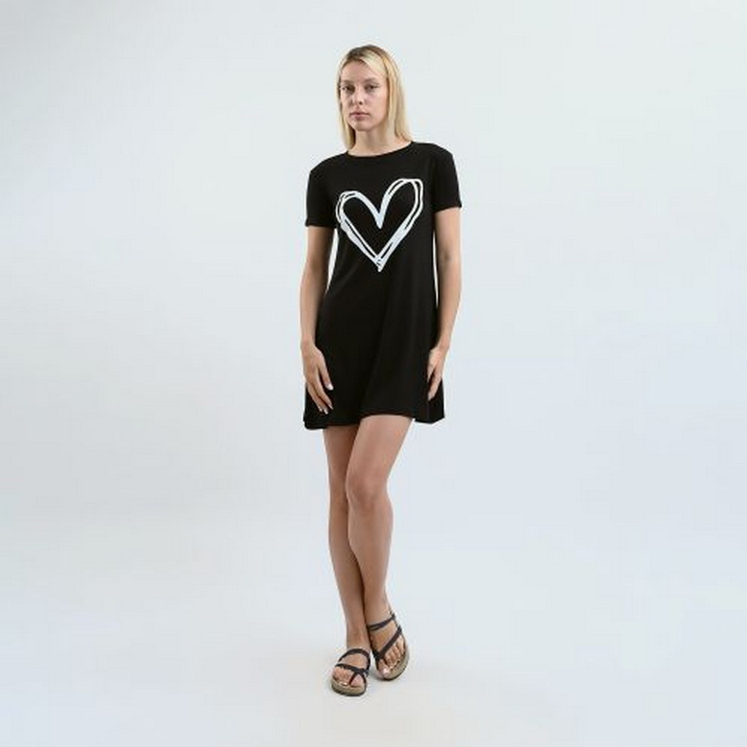 ميسيري قميص نوم حريمي مسيري أكمام قصيرة قطن - أسود