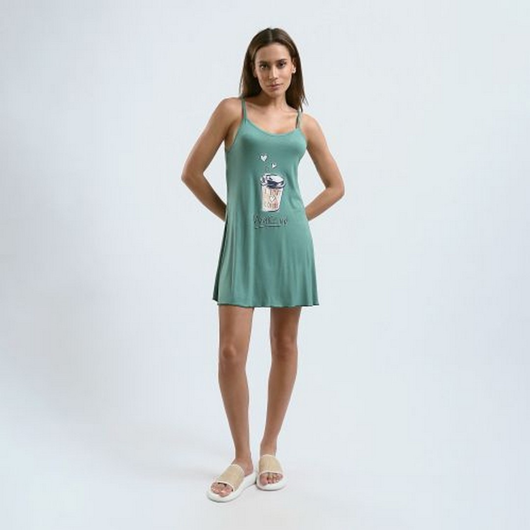 ميسيري قميص نوم منقوش حمالات رفيعه - فسدقي