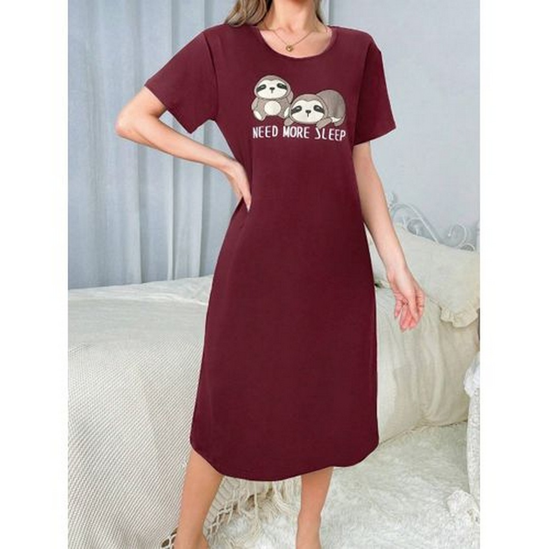 ميسيري قميص نوم قصير أكمام قصيرة حريمي - نبيتي