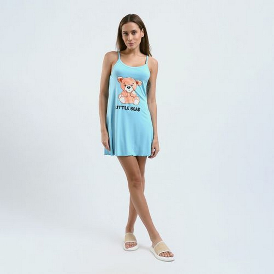 ميسيري قميص نوم حريمي قصير حمالات رفيعة - لبني