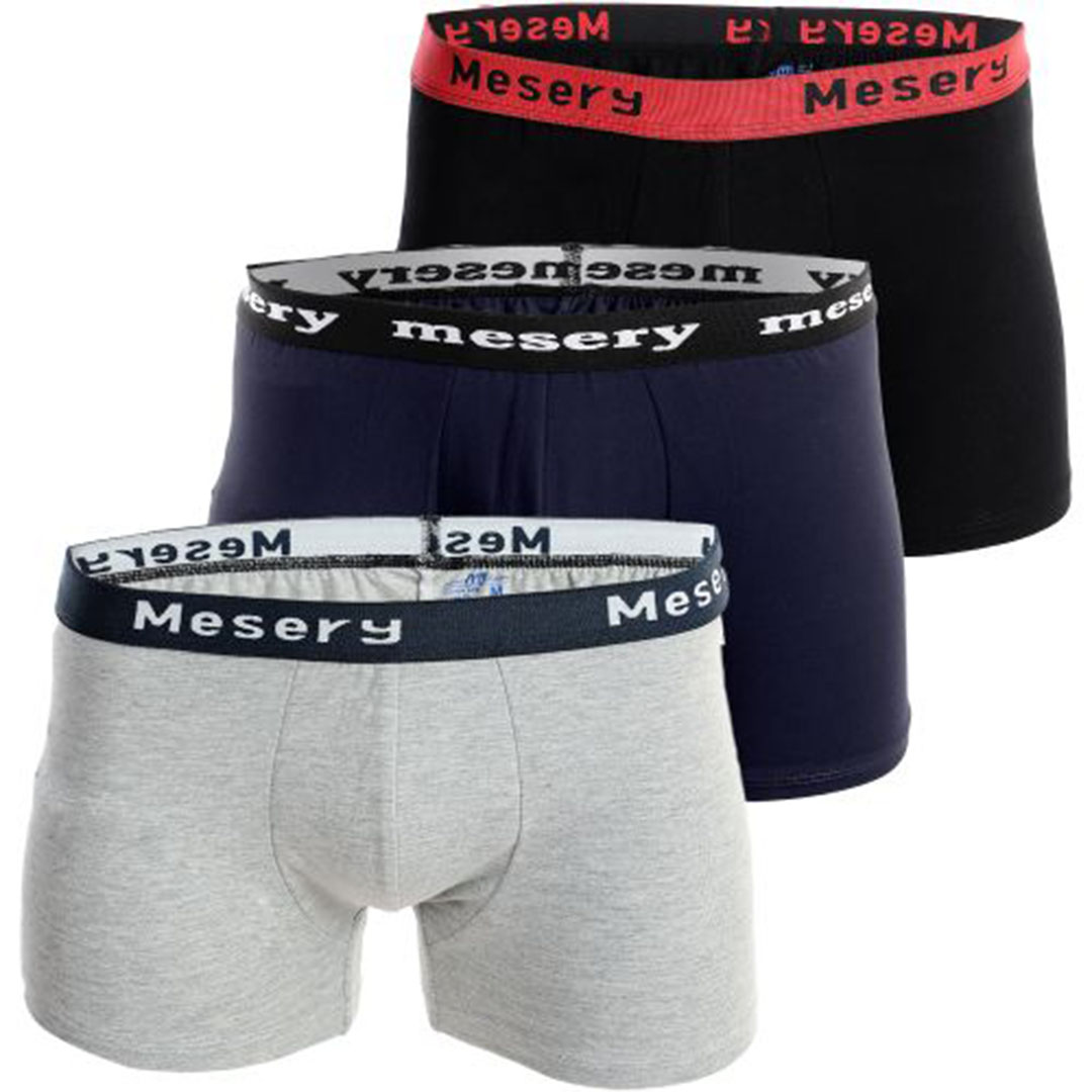 الميسيري بوكسر رجالي قطن المسيري سادة - 3 قطع
