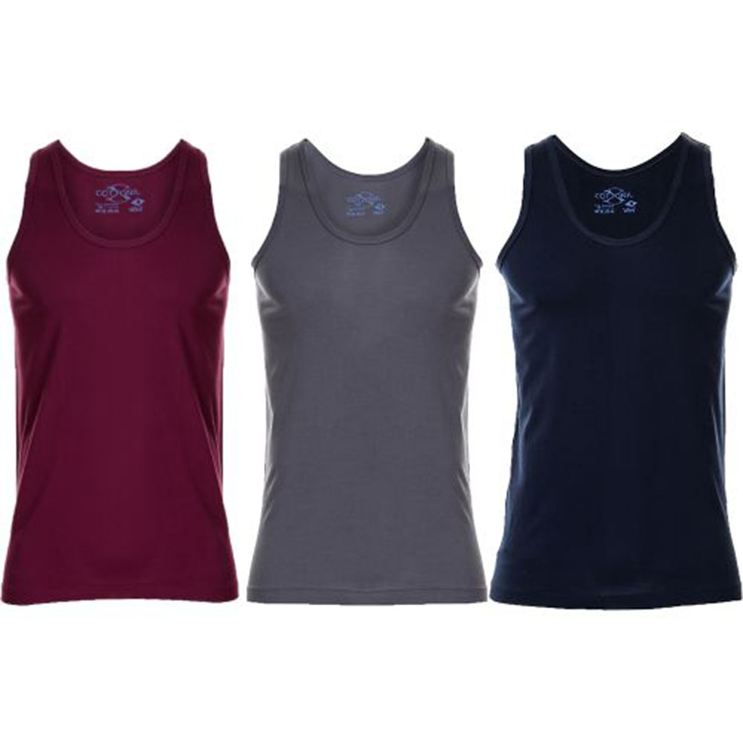 قطونيل فنيلة داخلية قطن رجالي - 3 قطع