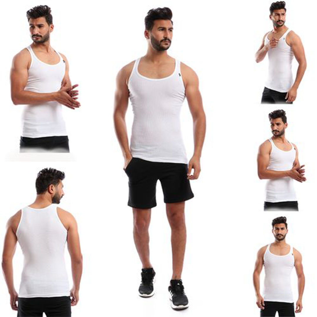 قطونيل فانيلات داخلية كت قطن رجالي - 6 قطع- أبيض