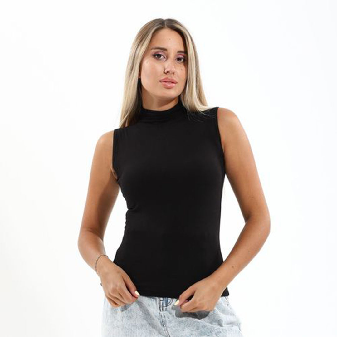 الميسيري توب هاي كول كت حريمي قطن - أسود