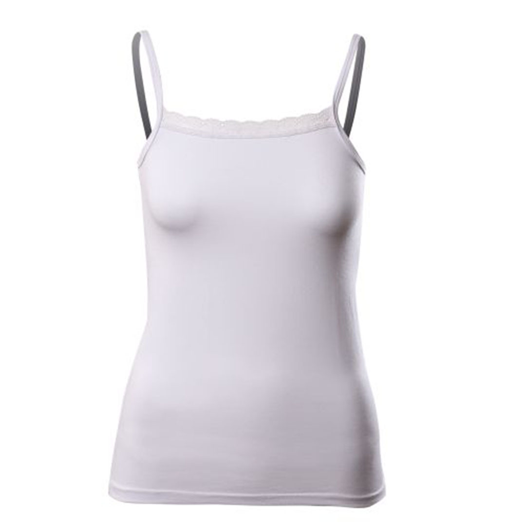 الميسيري توب سباجيتي برقبة دانتيل حريمي - أبيض