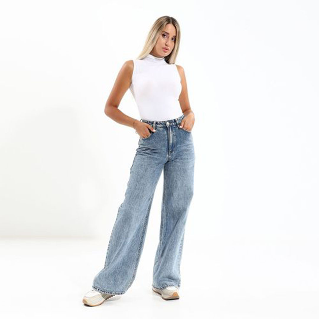 الميسيري توب هاي كول كت قطن حريمي - أبيض