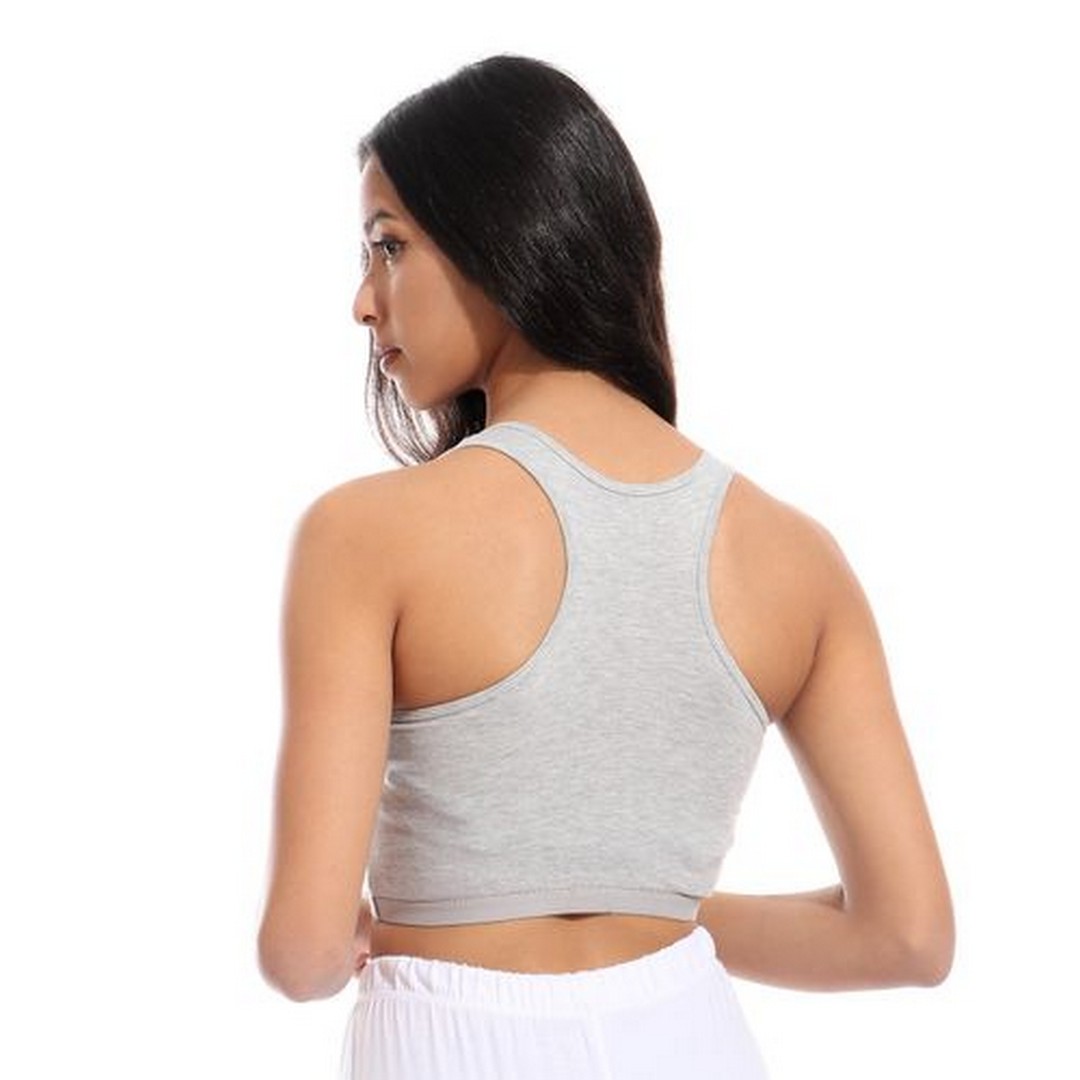 ميسيري توب حريمي رياضي مسيري قطن - رمادي
