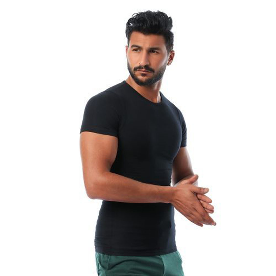 الميسيري اندر شيرت قطن نصف كم رجالي - أسود