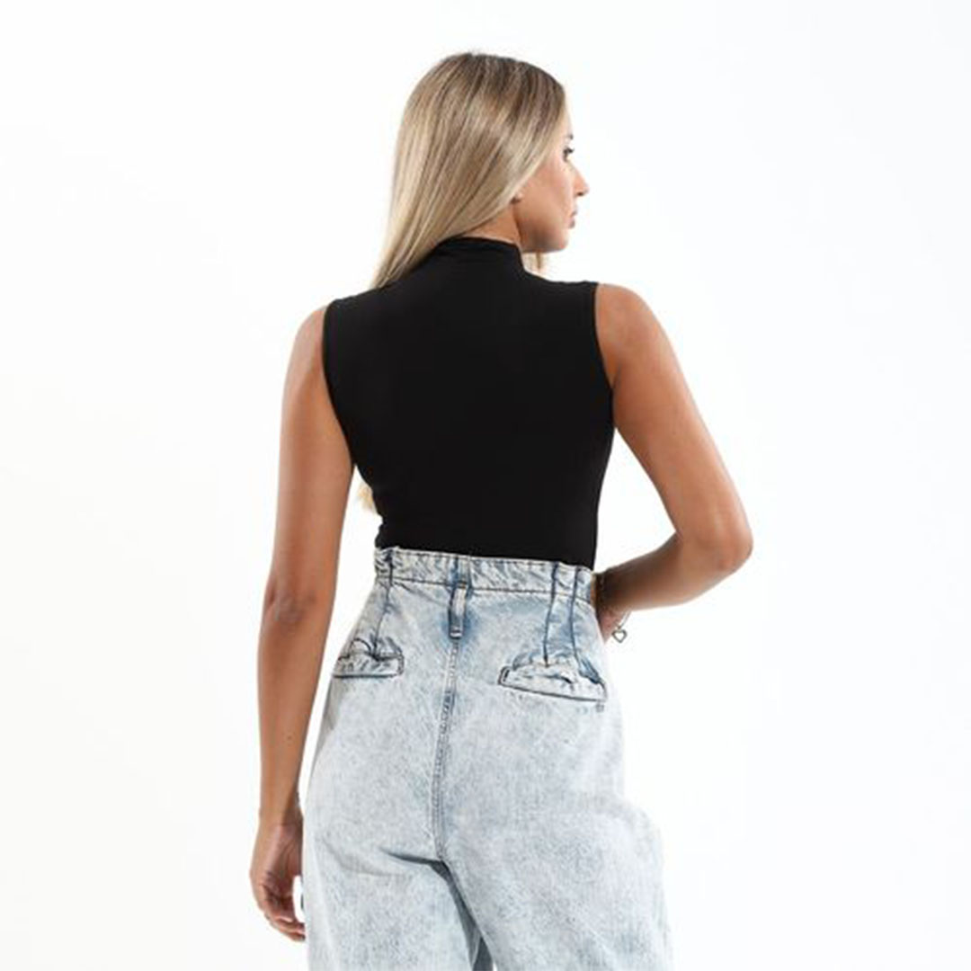 الميسيري توب هاي كول كت حريمي قطن - أسود