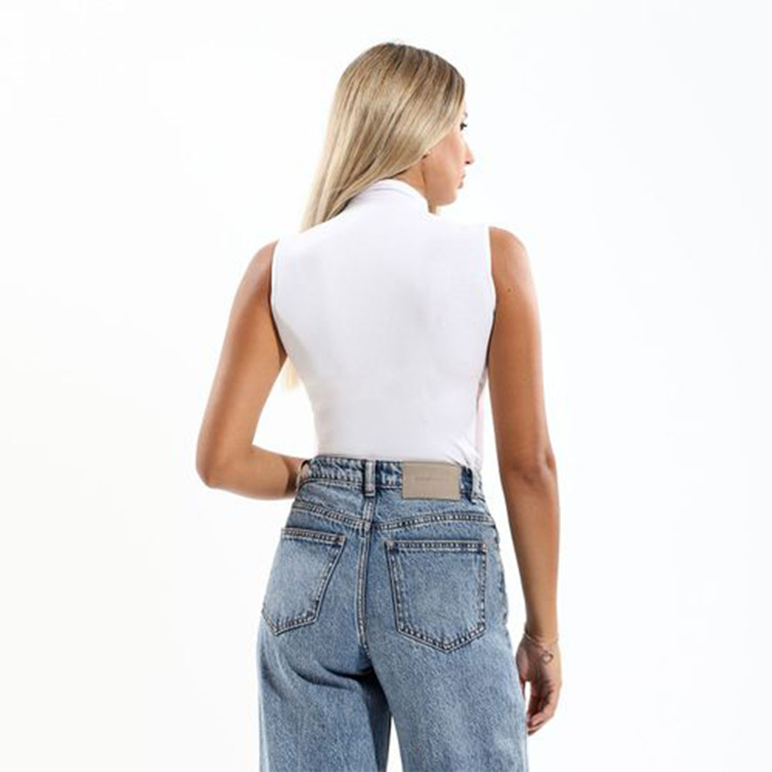 الميسيري توب هاي كول كت قطن حريمي - أبيض