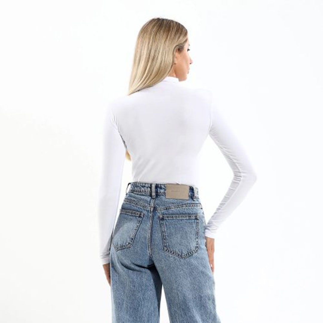 الميسيري تشيرت كم سليم هاي كول حريمي راوند - أبيض