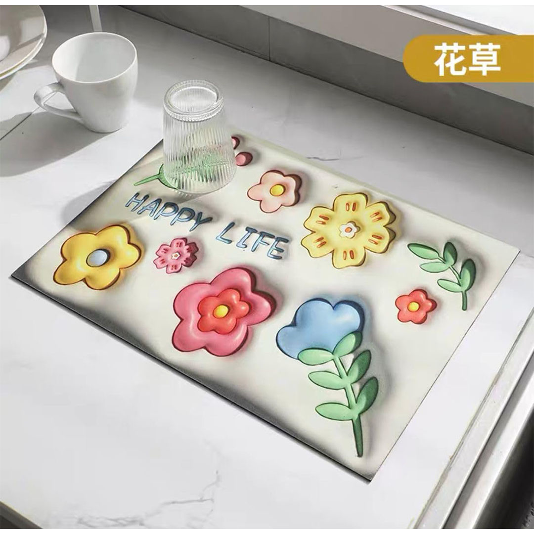 سجادة حمام ثلاثية الأبعاد - ورد