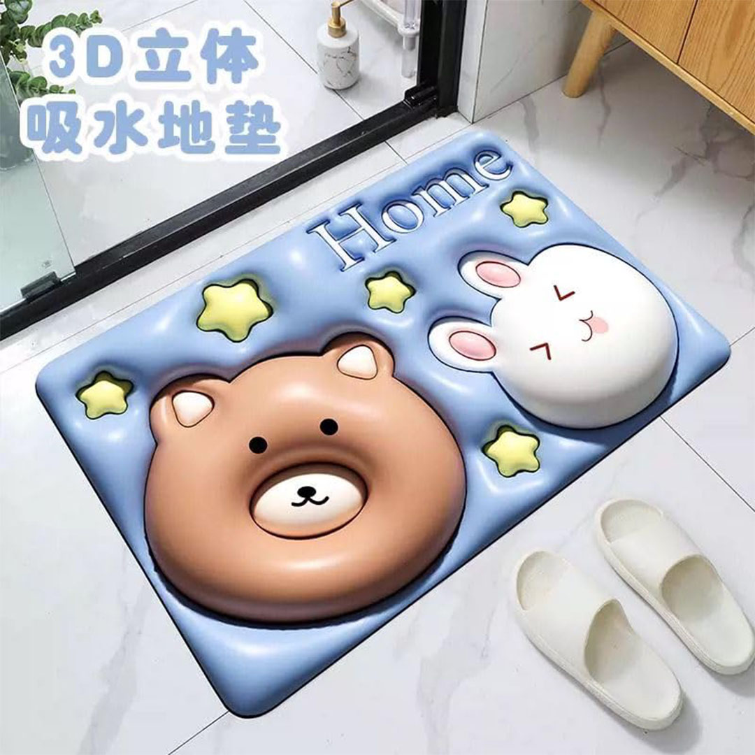 سجادة حمام ثلاثية الأبعاد - شكل دبدوب