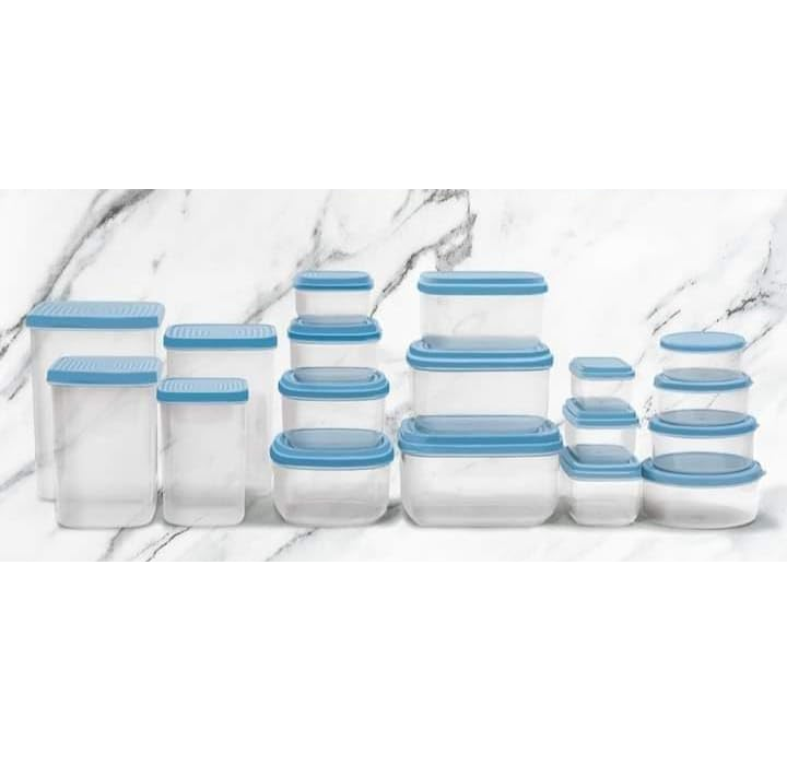 طقم علب مطبخ بلاستيك- 18 قطعة