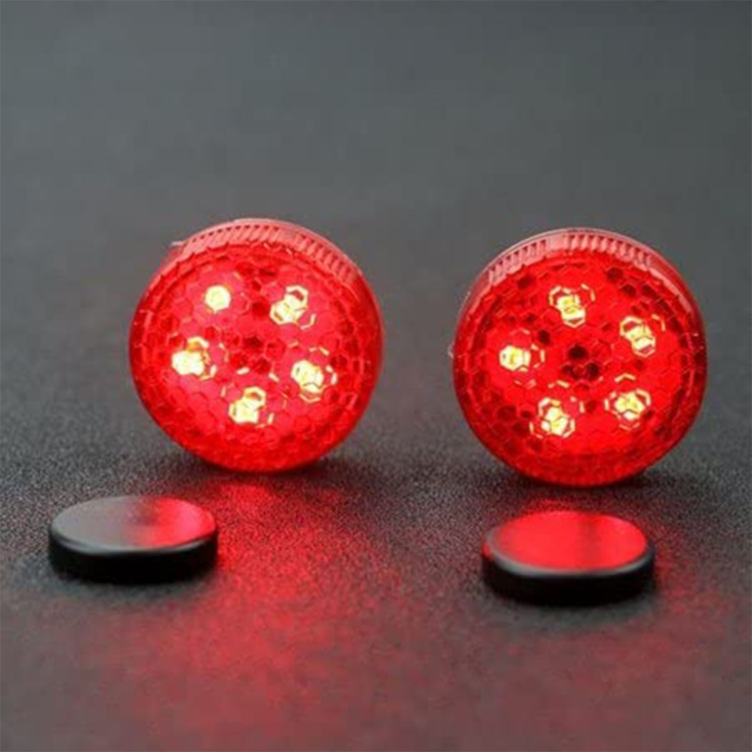 طقم انذار ضوء ليد متحركة لابواب السيارة - 2 قطعة - أحمر