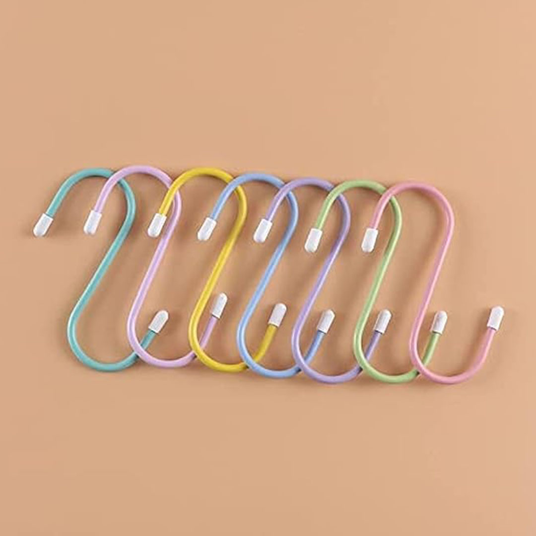 خطاف معدني للتعليق - 7 قطع - متعدد الألوان