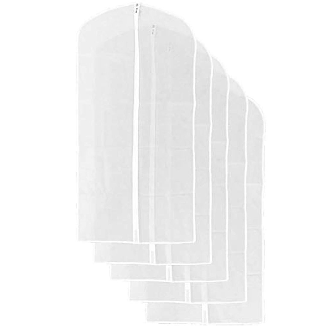 مجموعة غطاء ملابس - 5 أكياس - أبيض