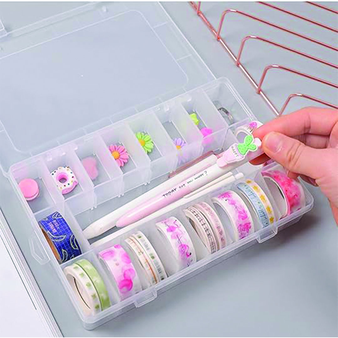 علبة خرز - 24 قسم - شفاف