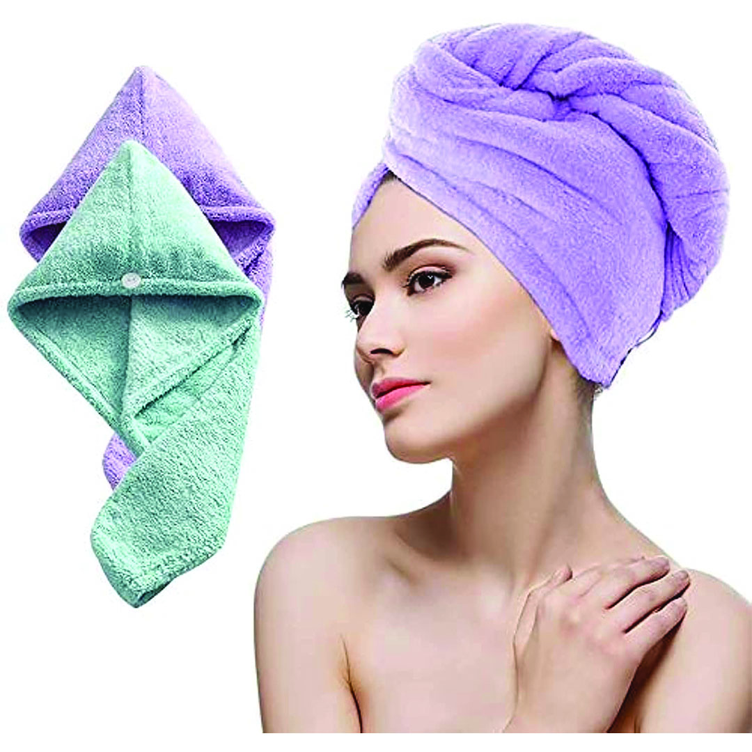 فوطة تنشيف للرأس مايكروفايبر - متعدد الألوان