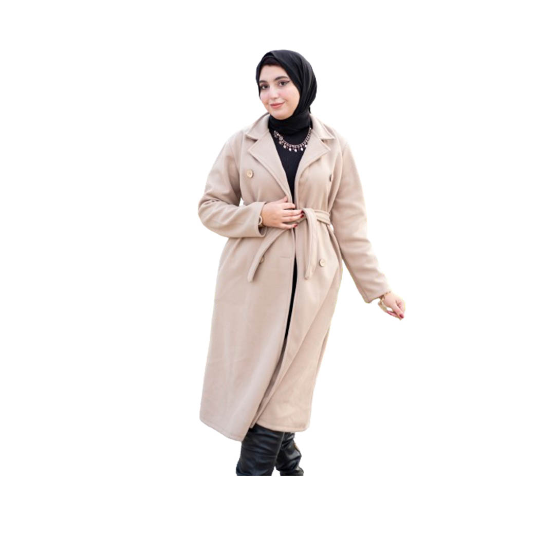 بالطو حريمي طويل شتوي - بيج