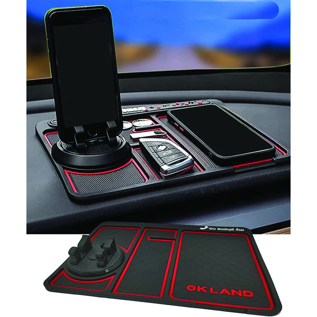 بادة تابلوة سيليكون مضادة للانزلاق للسيارة - أسود