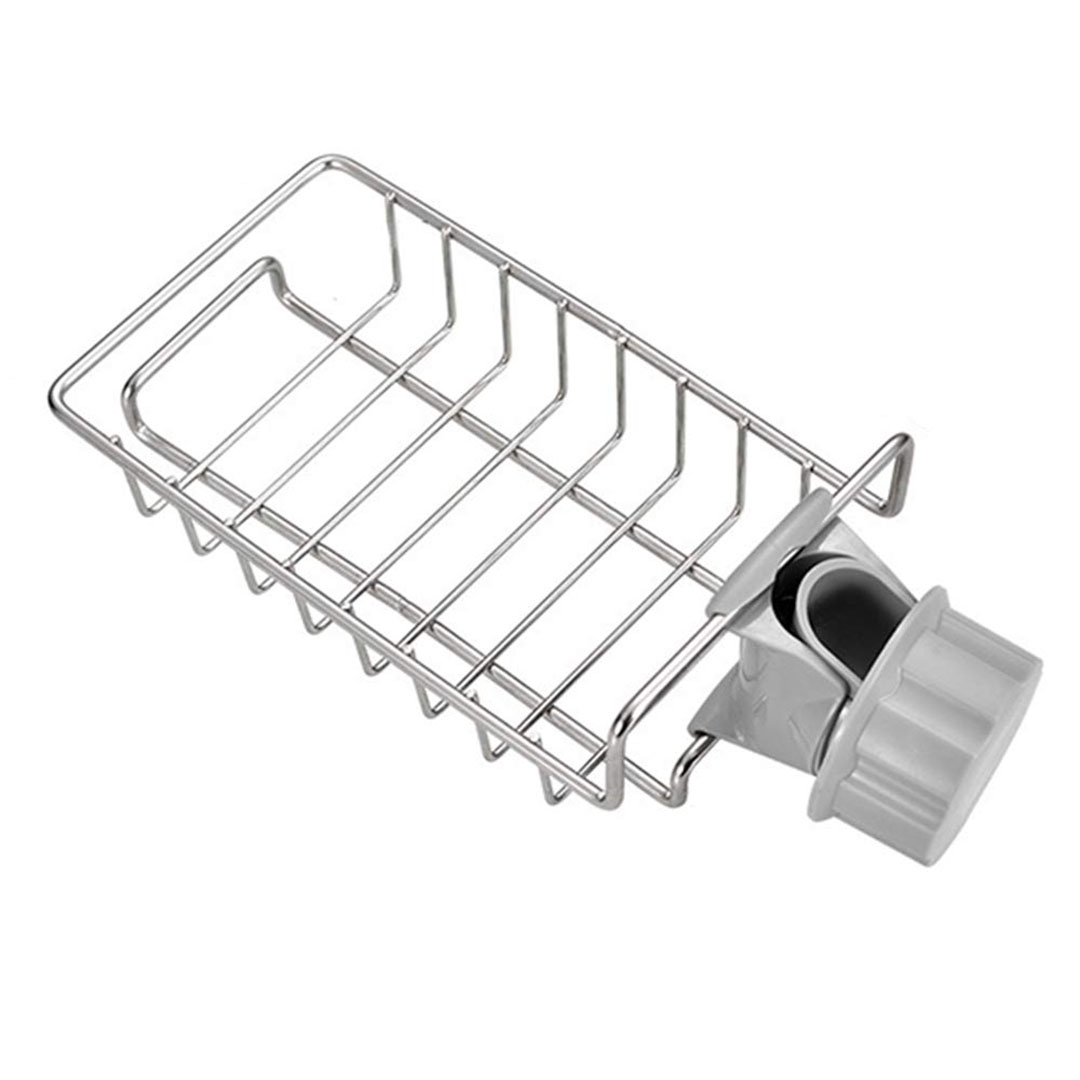 حامل إسفنجي للمطبخ - فضي