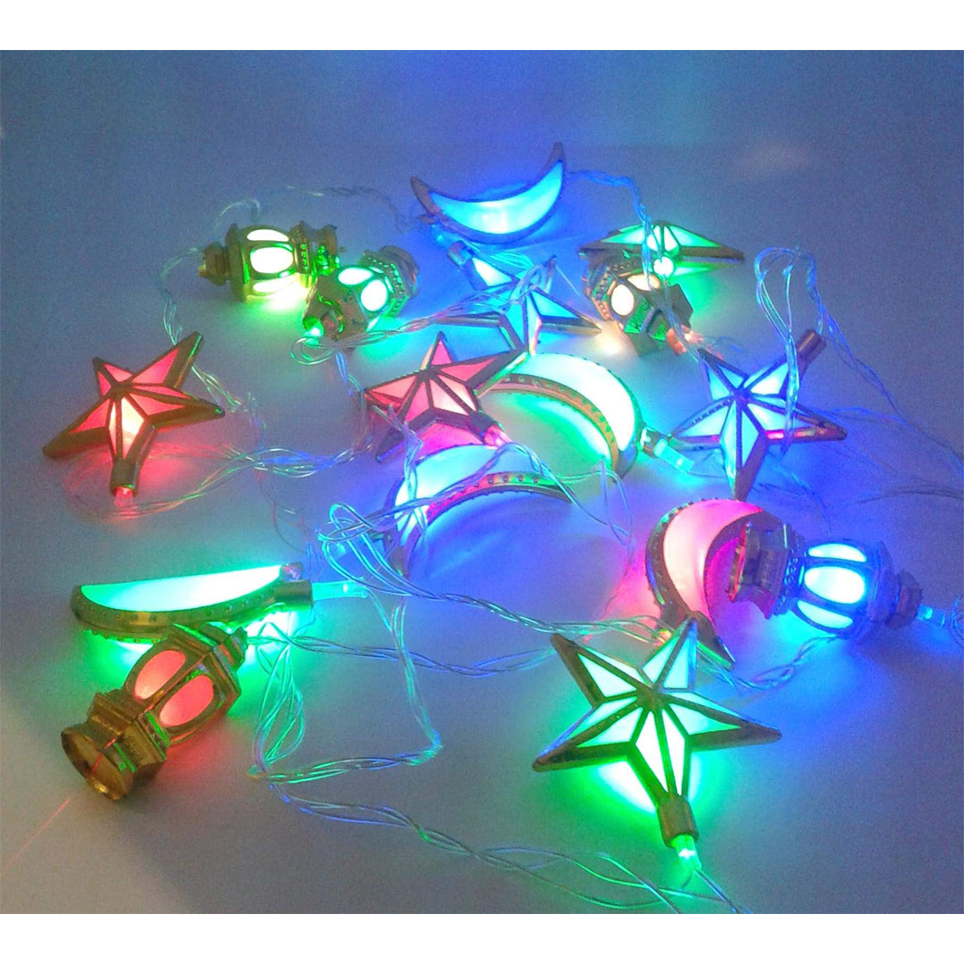 حبل زينة فانوس وهلال ونجمه - 3 متر