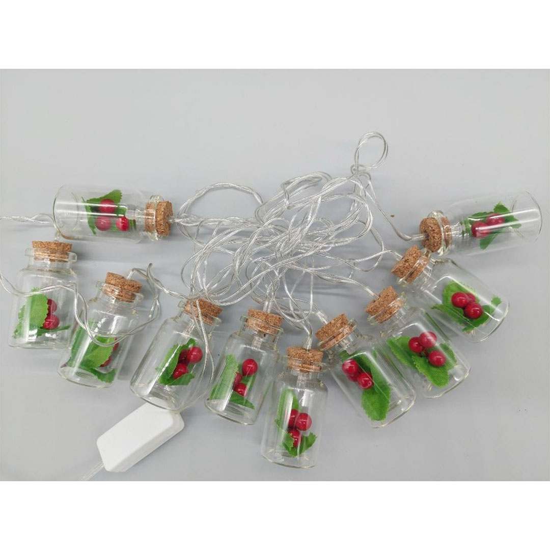 شريط أضاءة - شكل زجاجة بداخلها وردة - 3 متر