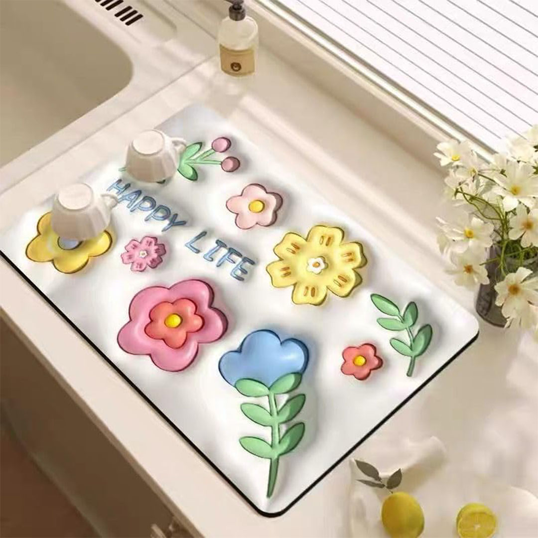 سجادة حمام ثلاثية الأبعاد - ورد