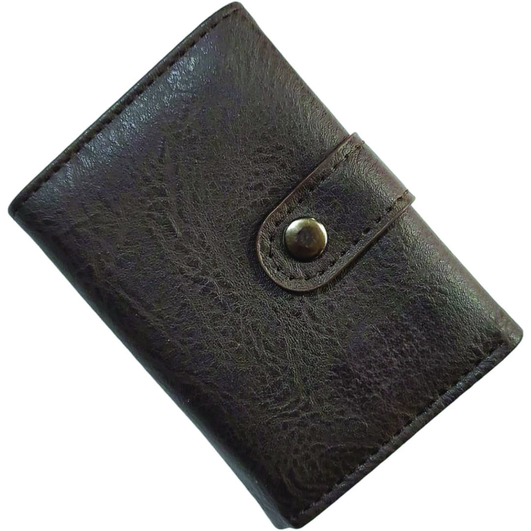 محفظة رجالي وحريمي لحمل البطاقات بتقنية تحديد الهوية من الجلد