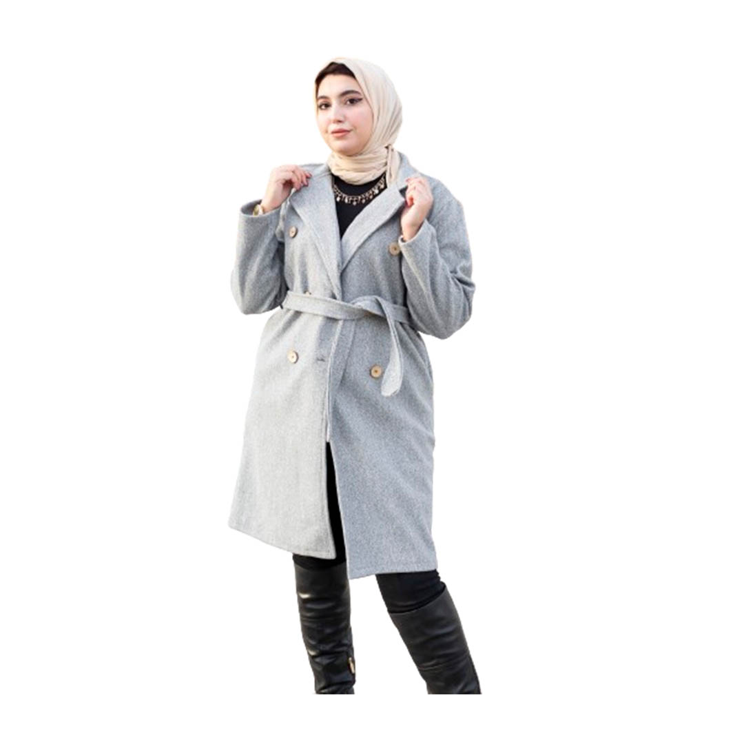 بالطو حريمي شتوي - رمادي