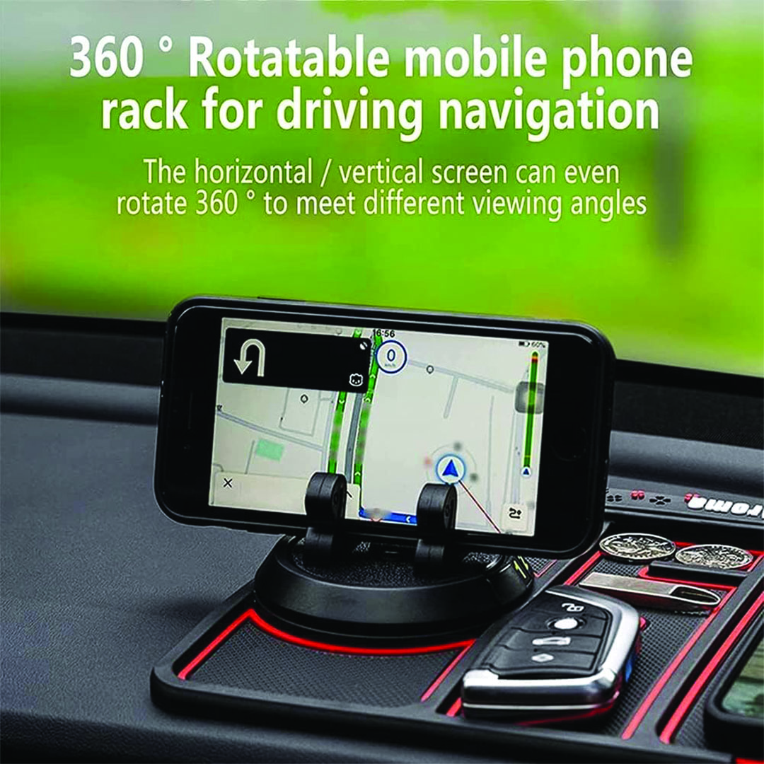 بادة تابلوة سيليكون مضادة للانزلاق للسيارة - أسود