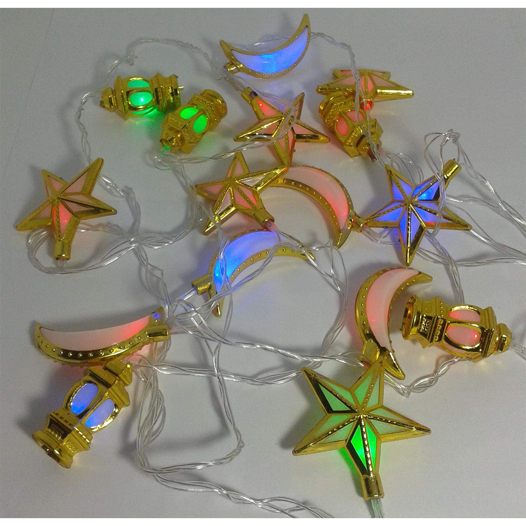 حبل زينة فانوس وهلال ونجمه - 3 متر