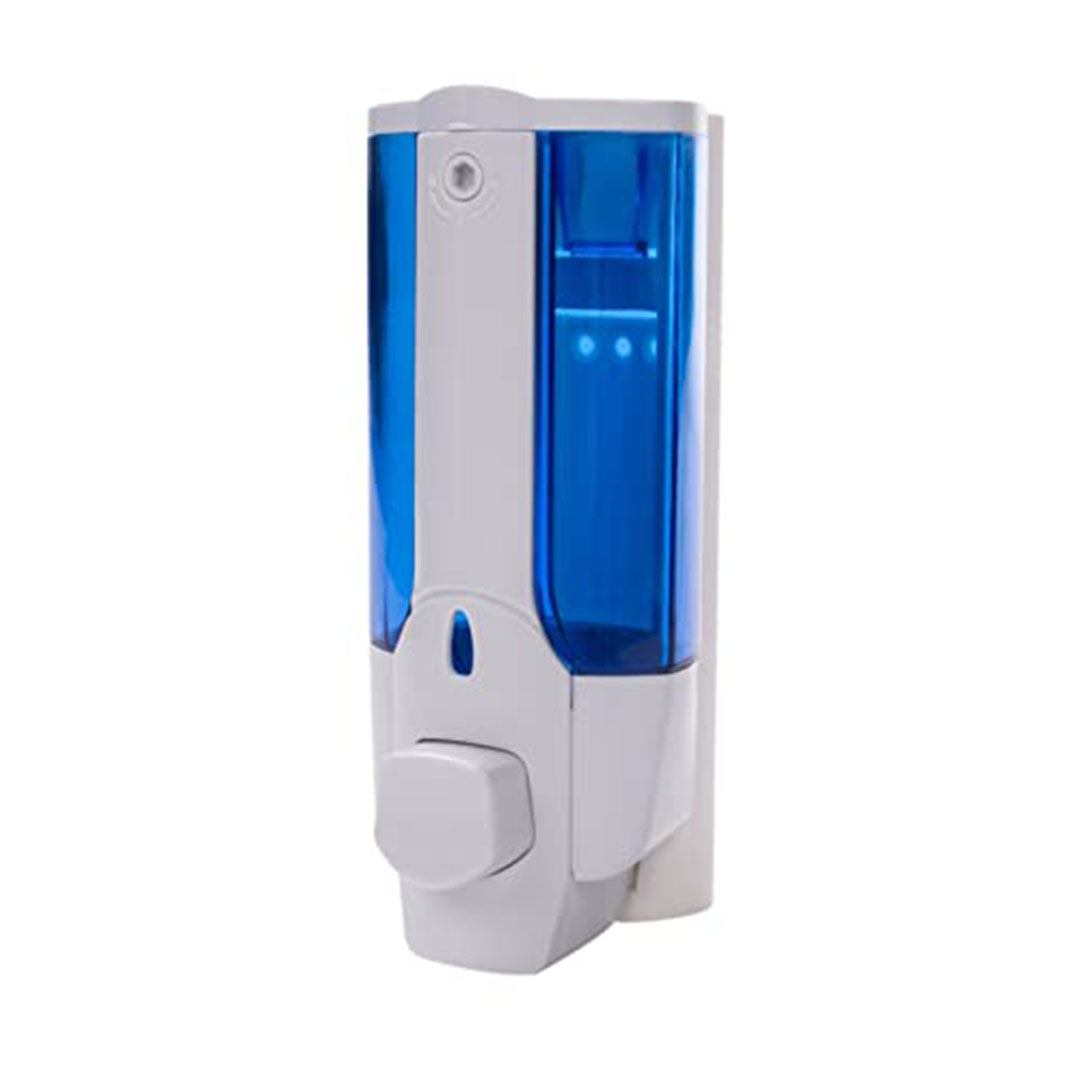 موزع صابون وشامبو مزدوج للتثبيت على الحائط - أبيض