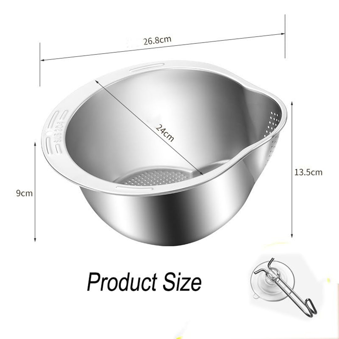 مصفاة أرز وخضار مزدوجة القاع معدنية