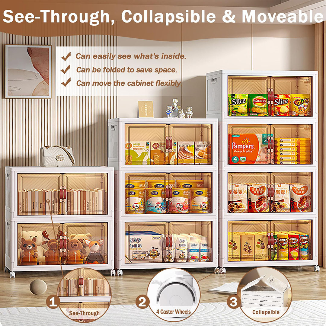 دولاب تخزين قابل للفك و التركيب - 4 دور - أبيض