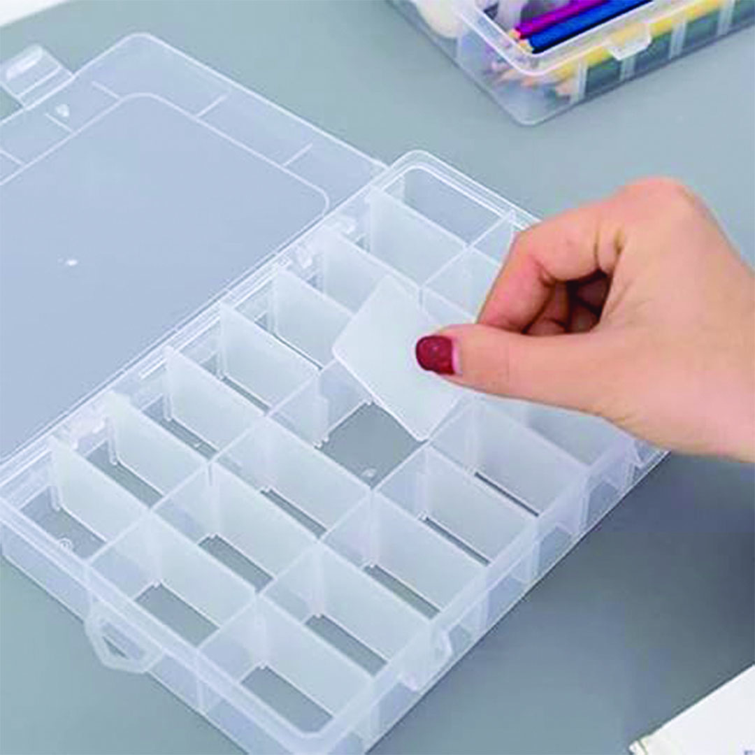 علبة خرز - 24 قسم - شفاف